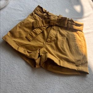 Mustard Yellow Express High Waisted Shorts